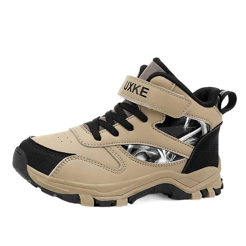 Children's sports shoes spring new leather wear-resistant boys high-top running shoes medium and large children's non-slip shock-absorbing casual sho