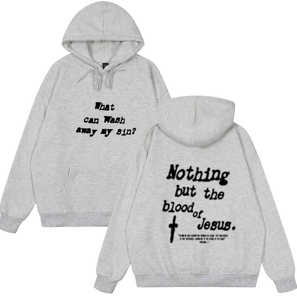 Tylko Krew Jezusa Chrześcijański Werset Biblijny Bluzy Męskie Damskie Moda Długi Rękaw Styl Oversize Dla Par Streetwear
