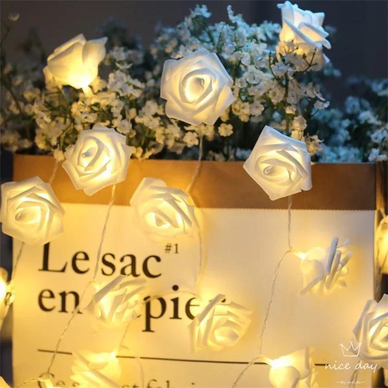 LED Rose Flower Cherry Blossom String Lights Warm White Fairy Lamp Decorative Light for Mother’s Day Wedding Party Garden Decor