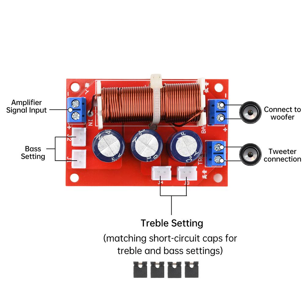 100Hz-10KHz 400W 2 Way Crossover Filters Module HiFi Speaker Modification Upgrade Board Full Range Treble Bass Electronic Kit