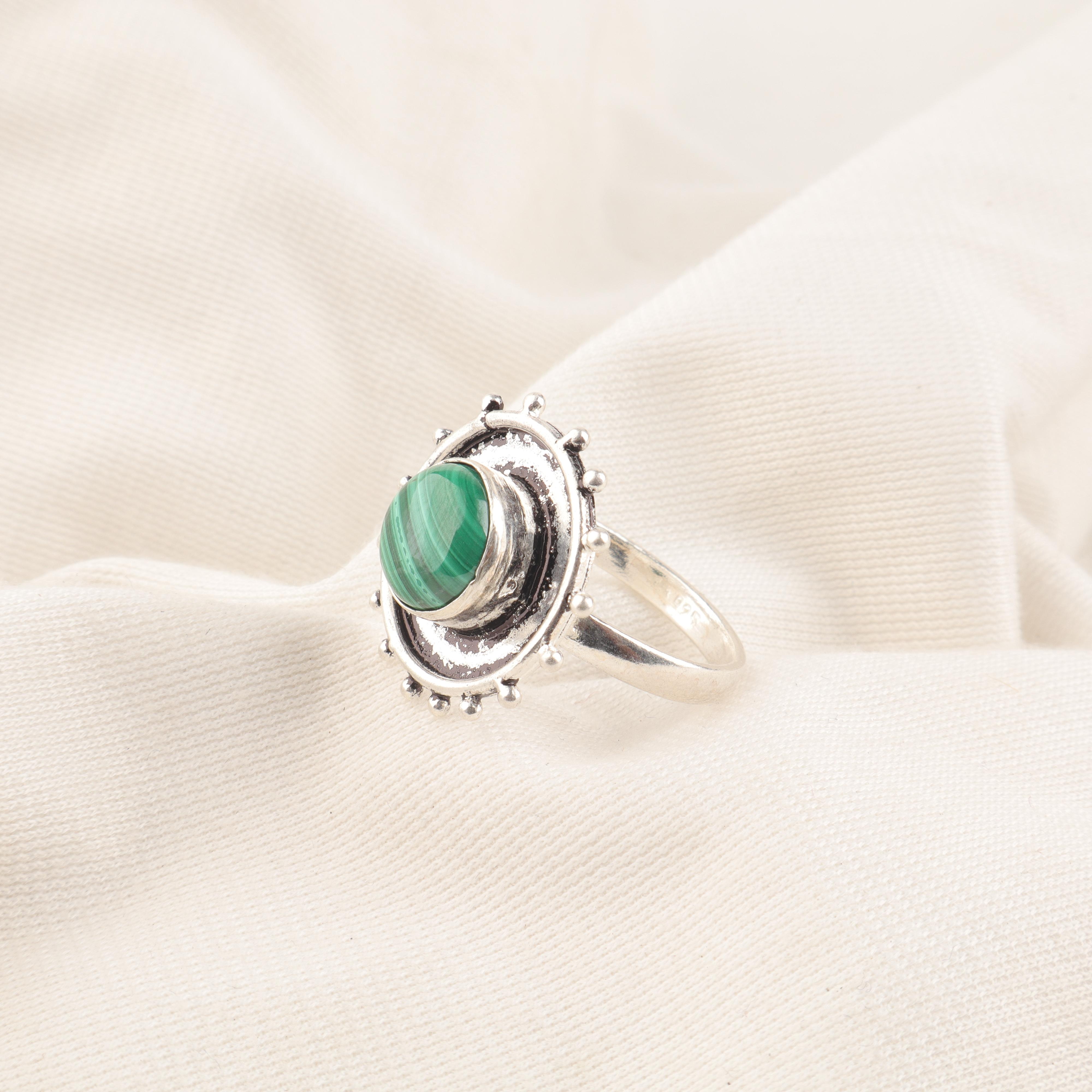 

Ювелирное кольцо с малахитом, Ювелирное кольцо из серебра 925 пробы, Ювелирное кольцо ручной работы для свадебного подарка 12 зелёный