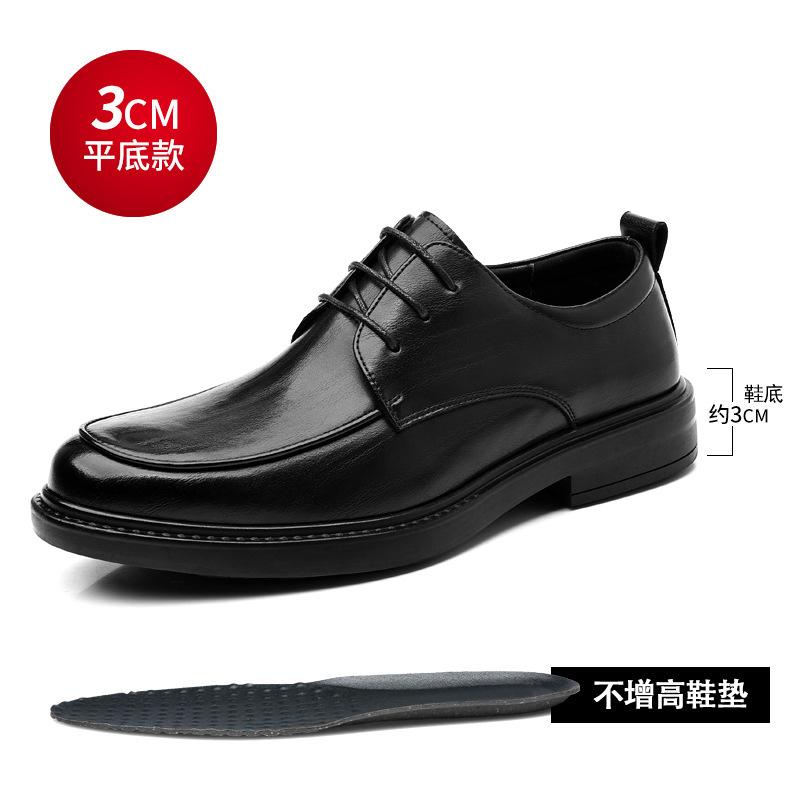 Wenzhou leather shoes men's 2025 autumn British style business inner height increase 8CM men's commuting office trend increase trendy shoes