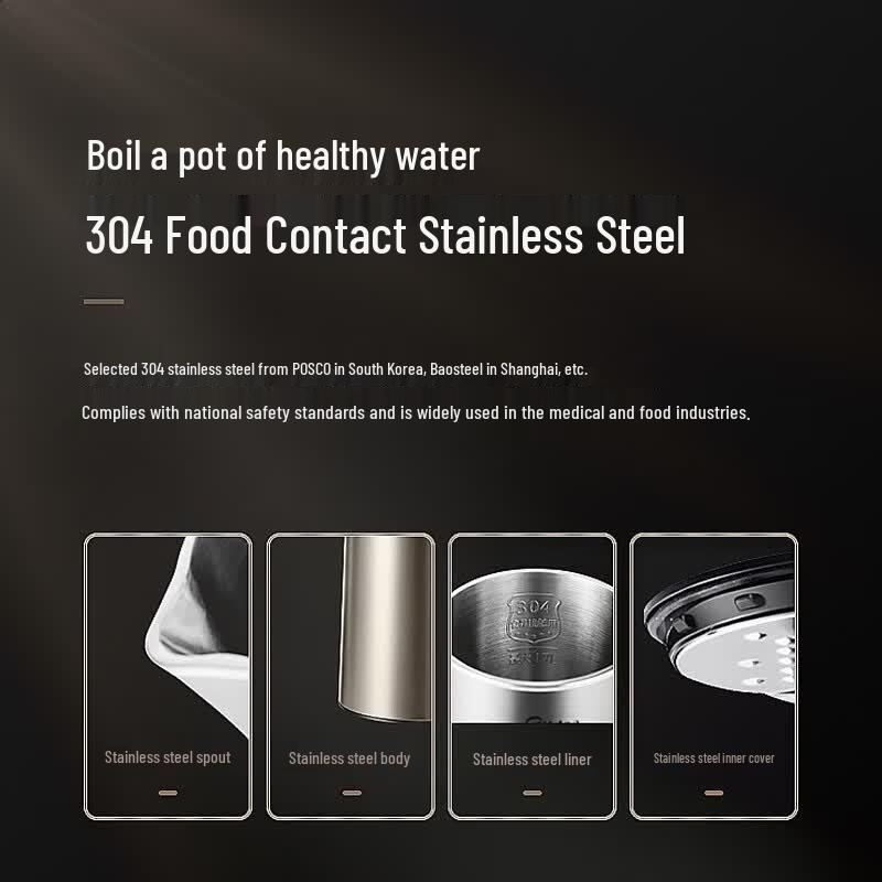 Midea 1.7L Double-Layer Anti-Scald Stainless Steel Electric Kettle CN plug (adapter included)