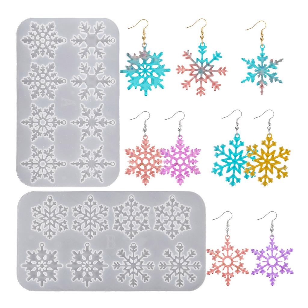 Delicate Snowflake Epoxy Resin Molds Durable Silicone for DIY Christmas Ornaments Jewelry Pendants and Keychains