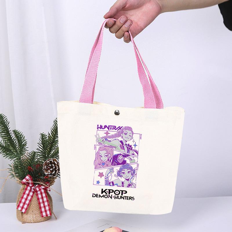 Anime Cartoon Print Student Commuting Trend Handbag Casual Lightweight Canvas Shoulder Bag