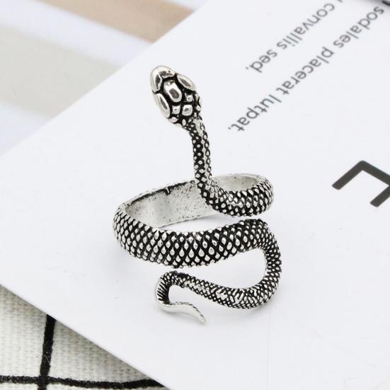 Ring Shape Design Snake Open Jewelry Adjustable Alloy Finger Band for Daily Life