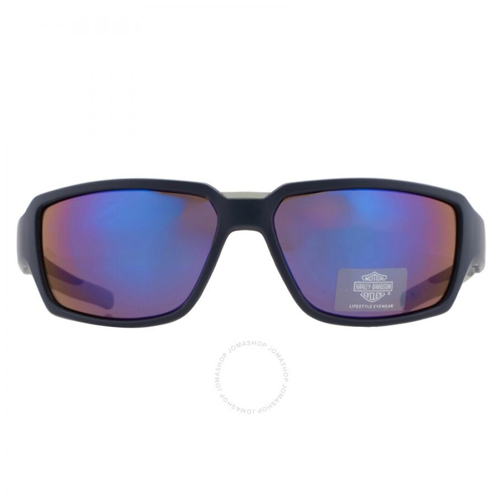 

Harley Davidson Синие мужские солнцезащитные очки с зеркальной пленкой HD0672S 91X 61