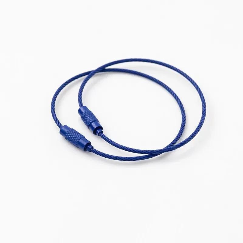 

10 шт. цветной окрашенный стальной провод брелок DIY брелок аксессуары круг веревка кабель петля походная багажная бирка винт замок гаджет 15 см