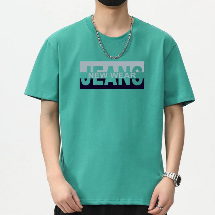 

Новая летняя мужская футболка с круглым вырезом, принтом и короткими рукавами, тонкая, повседневная, молодежная, с рукавами до локтя 5XL