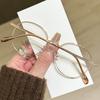 Literary Gold Wire Oval Small Frame Glasses Fashionable Myopia Anti Blue Light Flat Light Glasses MH9035