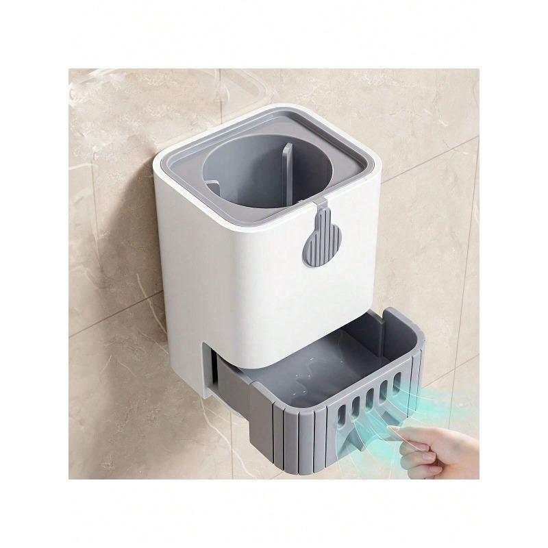 Wandmontierte Toilettenbürste mit Halter, Toilettenreiniger mit langem Griff und flexiblen Borsten, Badezimmer-Reinigungsbürste