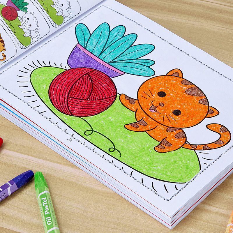 Children's Coloring & Drawing Book for Ages 3-7: Watercolor Pen Doodle & Painting Activity for Kindergarten
