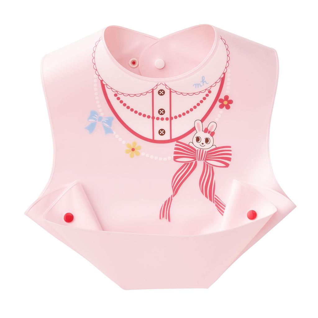 Lunch Meal Meal Made In Baby Shower Pink [Miki House] Bib, Bib, Apron, Bear, Rabbit, Japan, Boys, Girls, Babies, Kids, Gift, 10-7918-576,