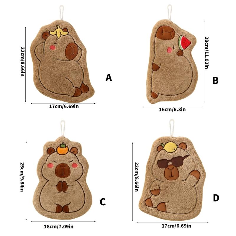 Quick Drying Soft Polyester Hand Towel with Capybara Water Absorption Small Towel for Hands and Face