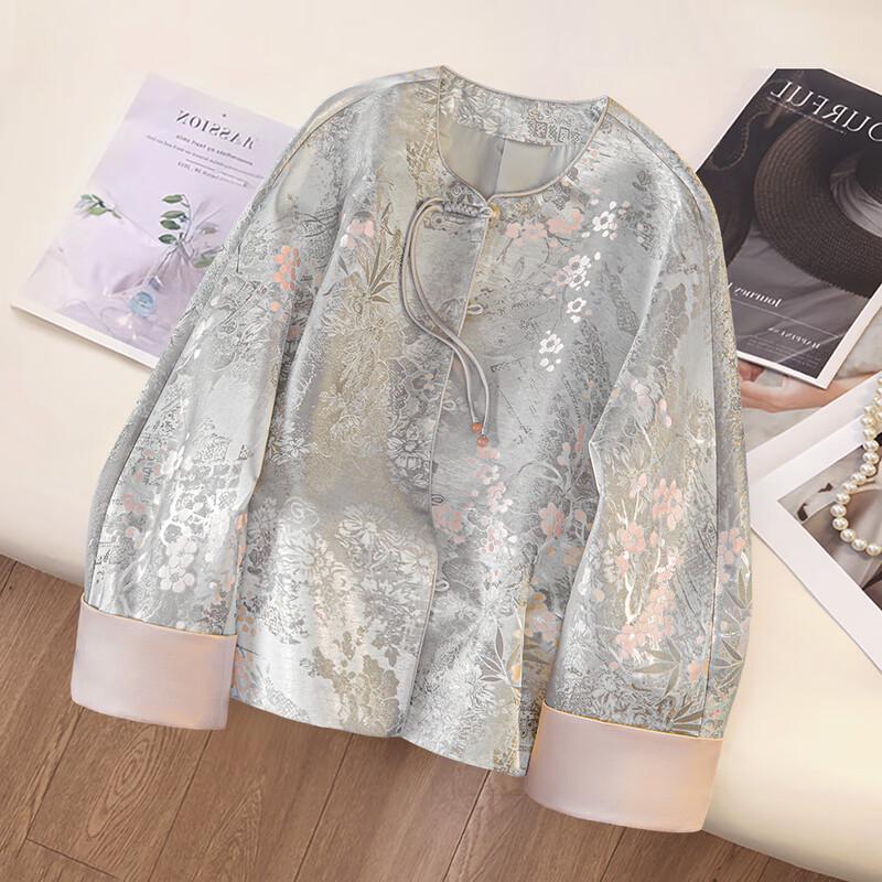 

Women s Jacquard Round Neck New Chinese Style Jacket M