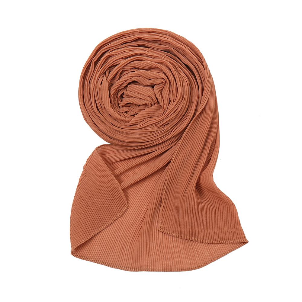 New Autumn Chiffon Wrinkles Scarf For Women Lady Solid Color Thin Scarves Soft Shawl Foulard Viscose Spring Female Wrap Shawls
