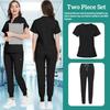Zdravotnický uniformní oblek Krátký rukáv V-výstřih Topy+jogger kalhoty Set Ošetřovatelská uniforma Dámská Vícebarevná Pet Doctor Scrub Lékařské pracovní oblečení