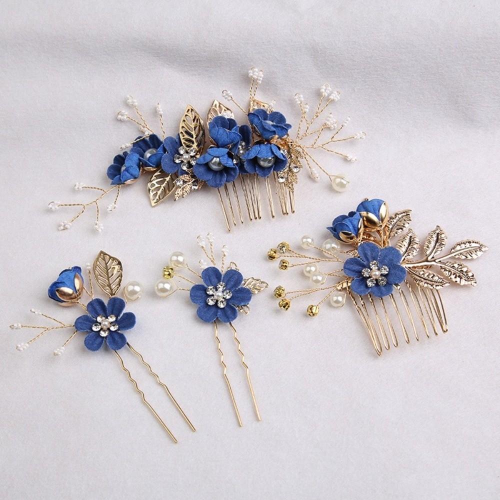 4pcs Handmade Retro Hair Jewelry Artificial Flower Wedding Hair Fashion Headdress Gift