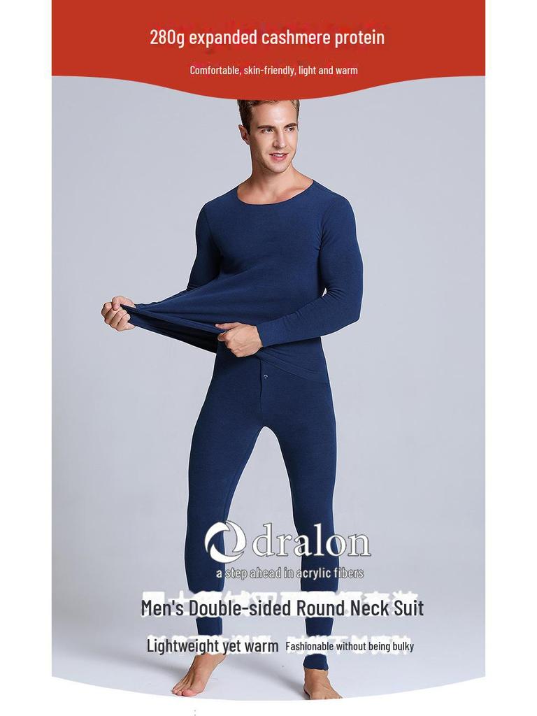 Aoweizi 2023 Men's Cashmere Protein Thermal Underwear Suit