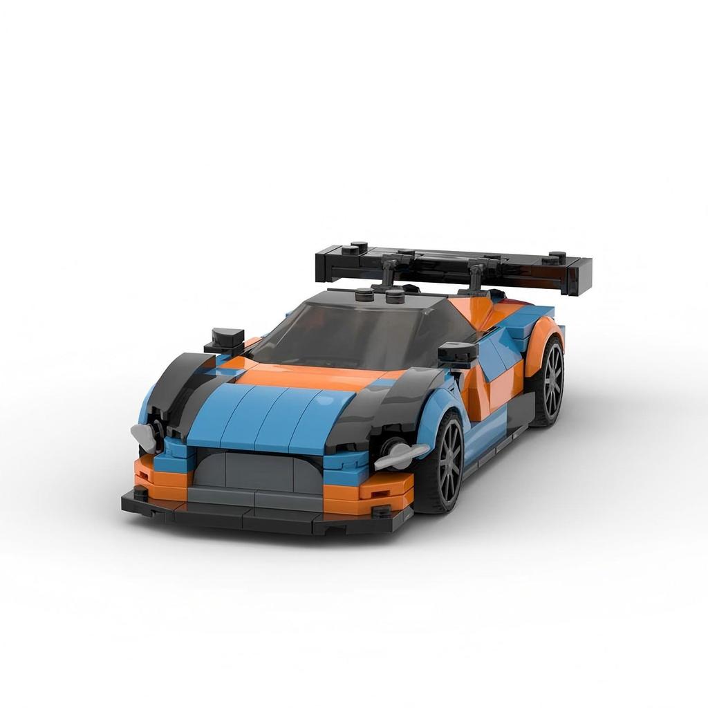 M Eight-Grid Car Mclaren 720Sgt3 Compatible With Building Block Puzzle Assembly Small Particle Car Model