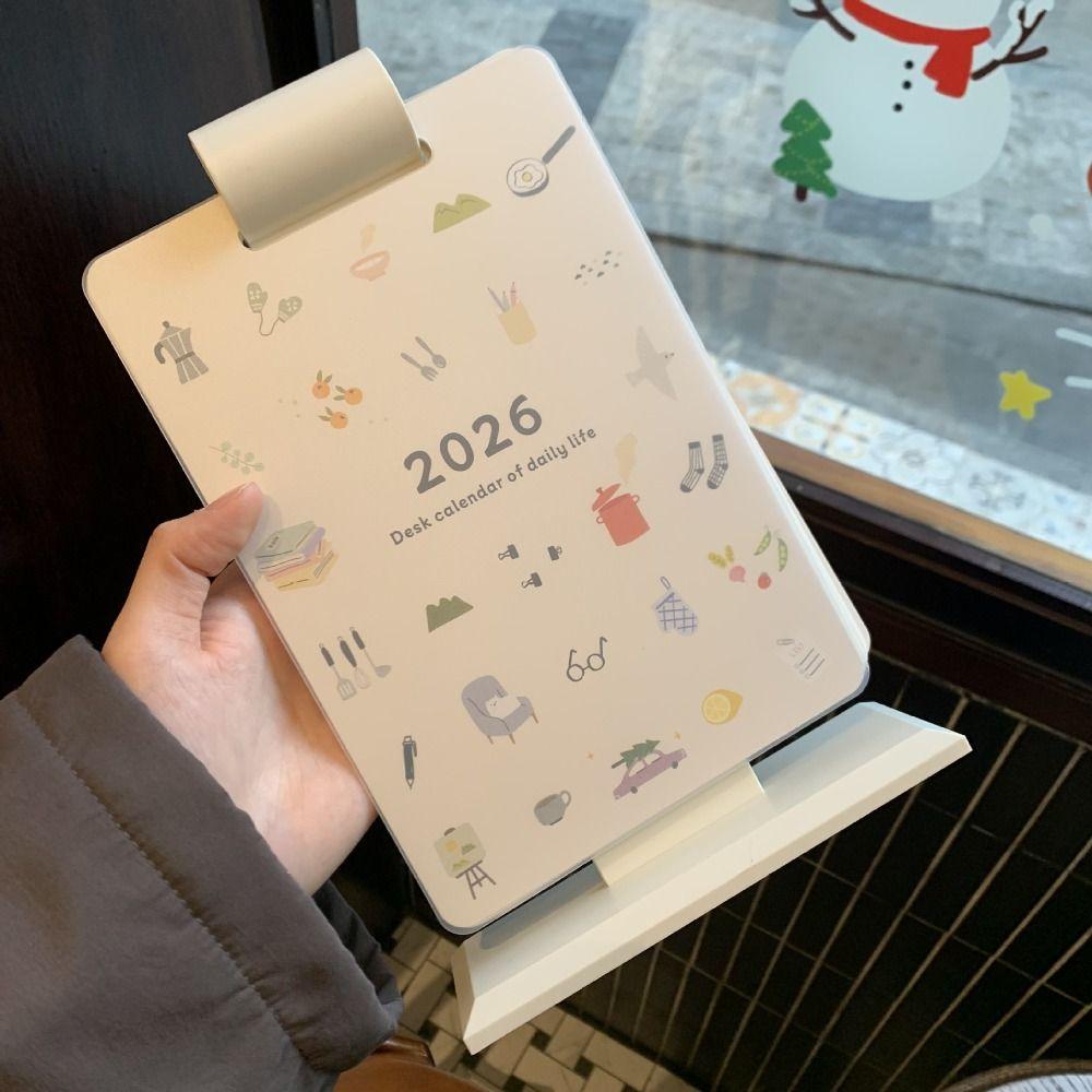 Paper Cartoon Desk Planner Cartoon 2026 Cute Student Calendar 2026 Desk Calendar  School