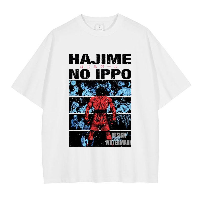 Anime MMakunouchi IIppo Tshirts Oversized Vintage Washed HHajime No Ippo T Shirt Manga The FFighting T Shirt for Man Cotton