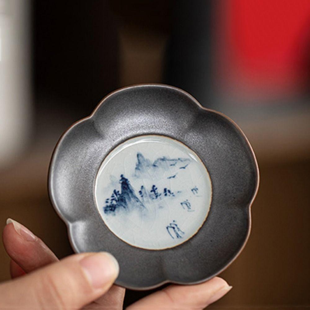 Ceramic Tea Cup Coaster Heat-resistant Insulation Pad Tableware Snack Dish  Hotel