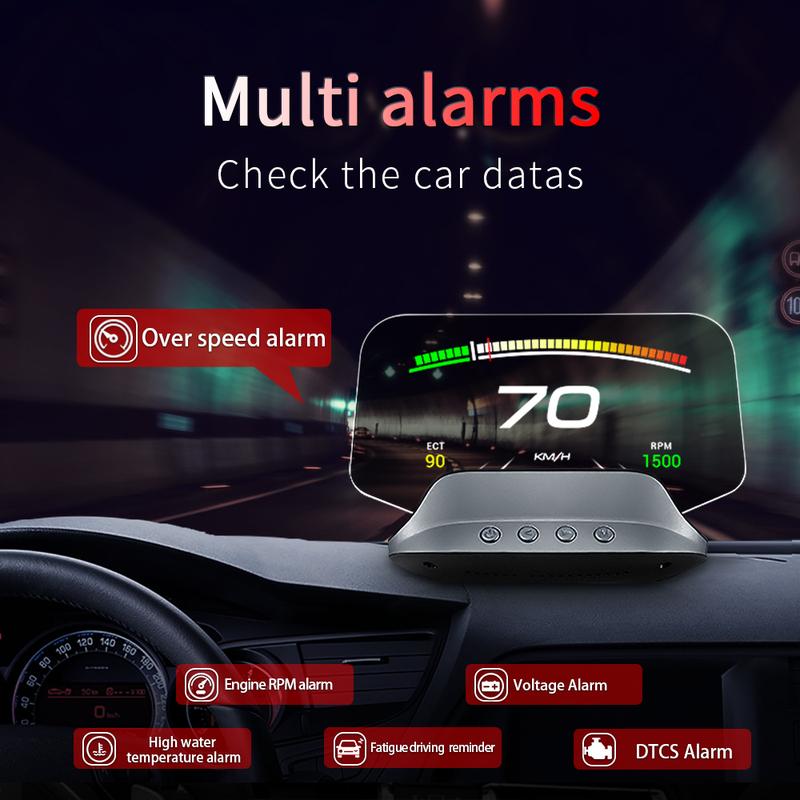 C3 Navigation Mirror  HUD Car Head up Display with OBD2 HD GPS Navigation Bluetooth Windshield Speed Projector Security Alarm