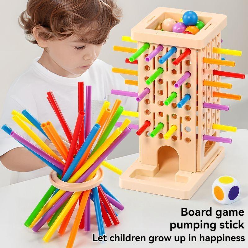 Fun 3In1 Wooden Stick Tower Game, Arithmetic Early Education Montessori Toys, Thinking Training Parent-Child Interactive Toy