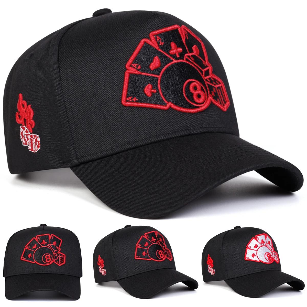 Yto Household Items Women's Black/White Poker Embroidery Baseball Caps Spring And Autumn Outdoor Use Adjustable Casual Hats Sunscreen Hat Sportss Cap For Men And