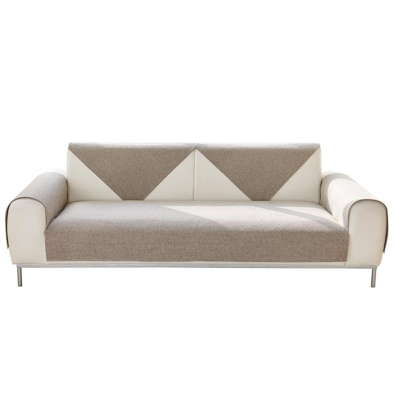 Solid Color New Linen Modern Simple Four Seasons Universal Anti-slip Old Coarse Cloth Sofa Cushion Cover Cover Cloth Towel All Inclusive