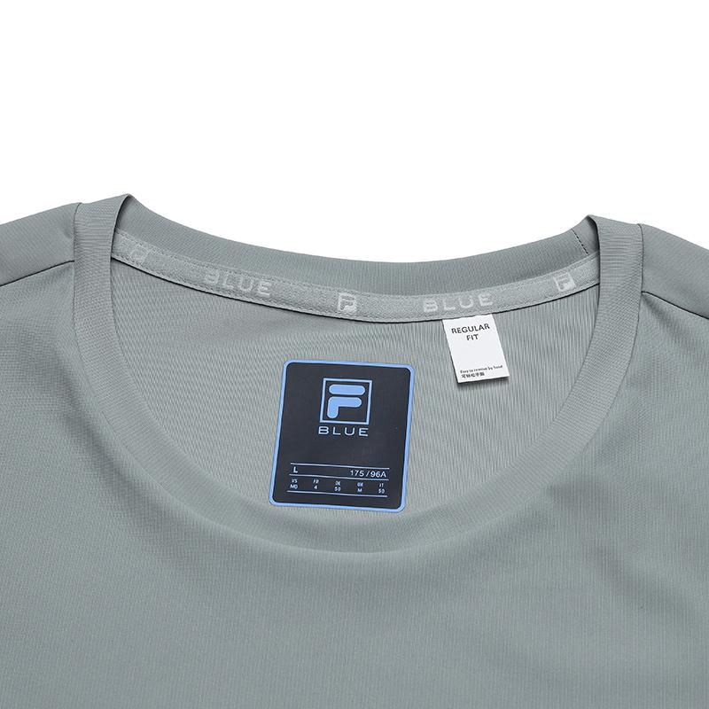 FILA T Shirts Men's Cloud Blue Crew Neck Moderate Straight Fit F11M532113FBU