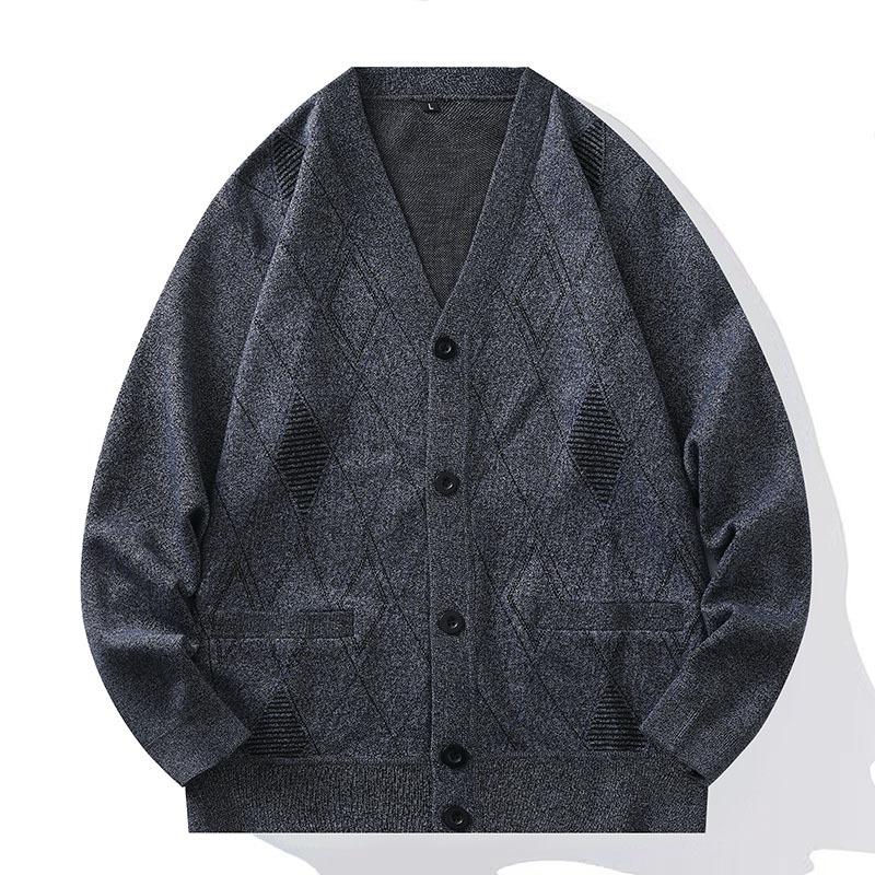 Men S V Neck Loose Knit Cardigan Sweater For Middle Aged Dad