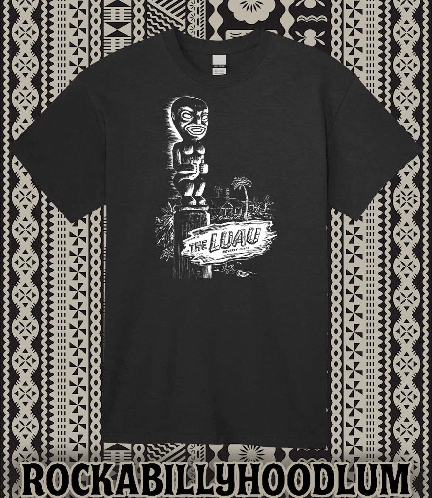 Retro Tiki Art Tee T Shirt Cotton Mug Bar Restaurant The Luau Beverly Hills