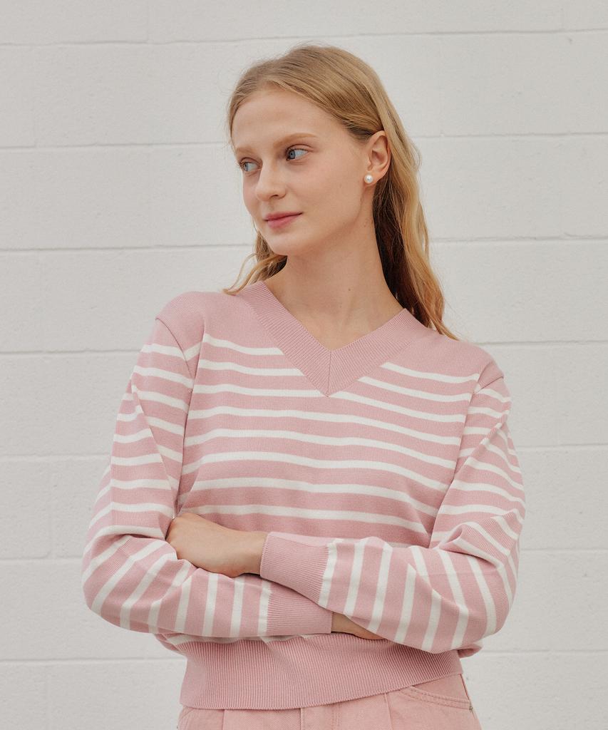 YUPPE Line Stripe Knit_Pink