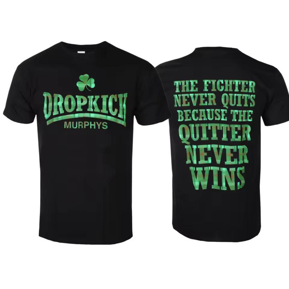 Dropkick Murphys Fighter Karo Aufdruck T-Shirt - Celtic Punk Band Stil Tägliches T-Shirt - Geeignet für Männer und Frauen