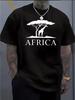 African Safari Giraffe & Acacia Tree Men's T Shirt Oversize Top Crew Neck Cotton Tee Summer Male Streetwear Casual Unisex Summer