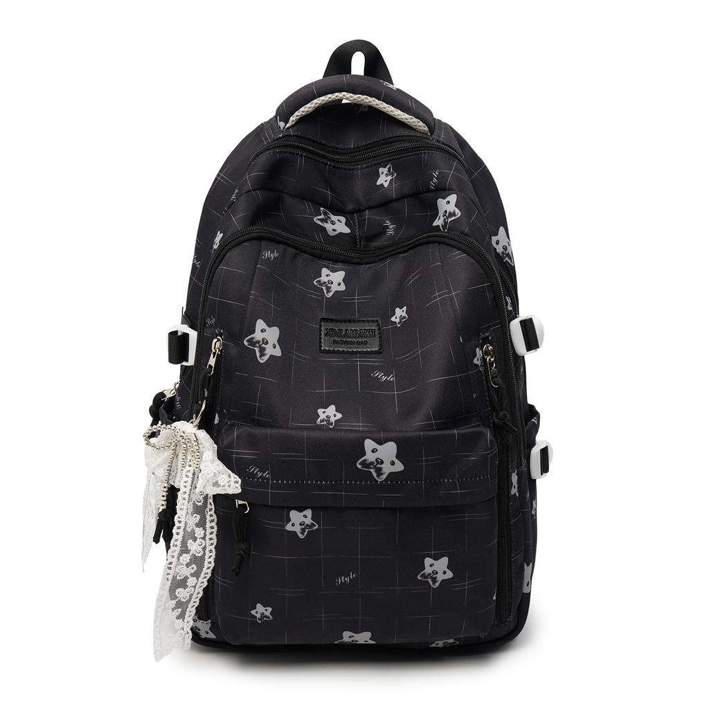 Schoolbag Ice Blue Cream Butterfly Dark Pattern Soft Girl Backpack Youth Vitality Primary and Secondary School Students Grades 1-1 Backpack