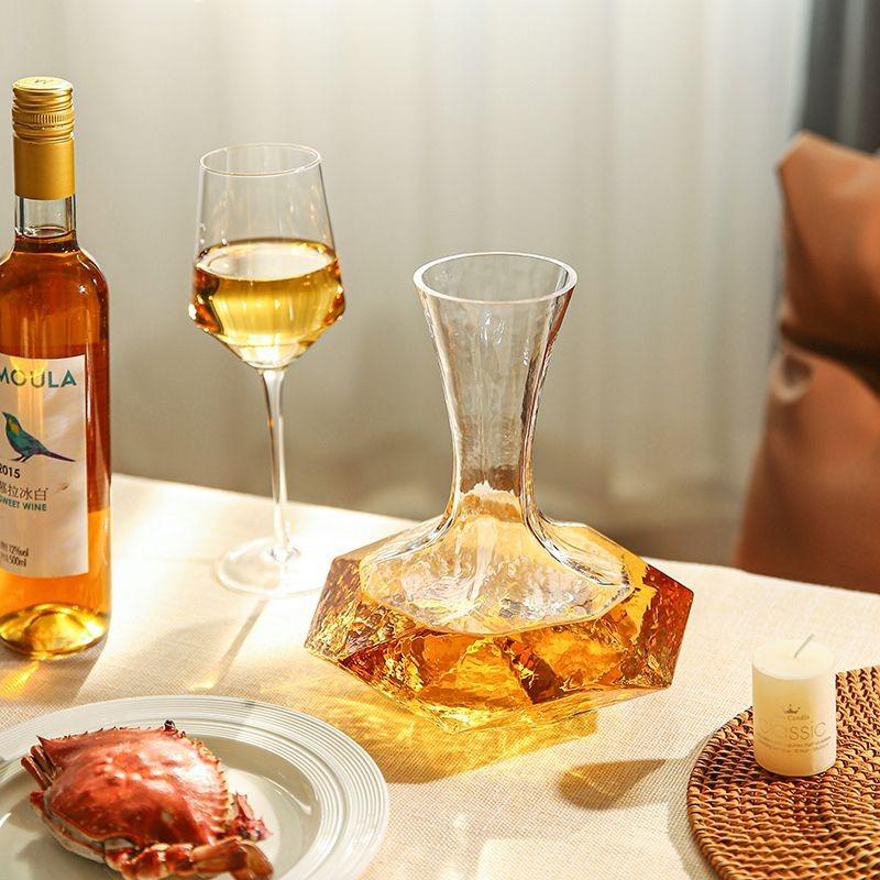 Household Geometric Shaped Sobering Device Luxury European Style Red Wine Pot Lead Free Glass Decanter