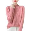Elegant Advanced Style Seamless Half-High Women's Pullover Sweater In 100% Pure Wool