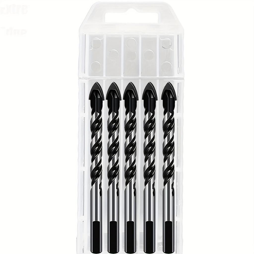 10 Pieces of Concrete Drill Bit Kit, suitable for Glass Plastic Wood Brick Tungsten Carbide Drill Hard Alloy Cross Drill Bits