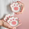 2026 Japanese Cute Cat's Paw Taste Dish Ceramic Cartoon Dessert Plate Soy Fruit Sauce Dish Seasoning Bowl Household Dip Dishes