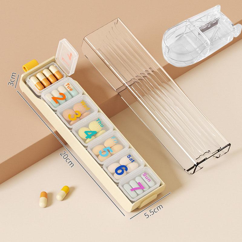 Candy Color Weekly Pill Organizer BPA Free Travel 7 Day Pill Box Case Large Compartment For Vitamins Supplements and Medication