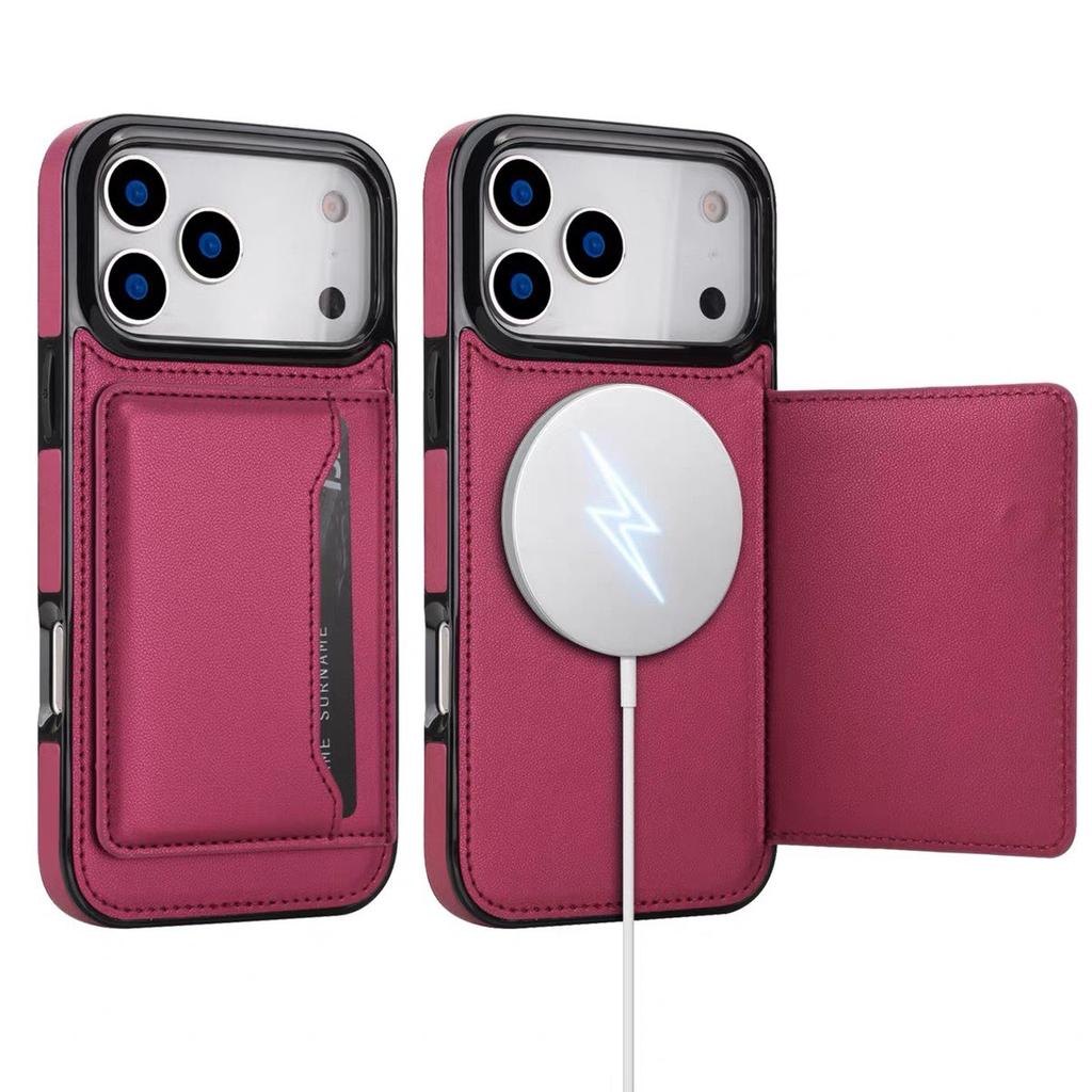 Luxury Leather Magnet Case For iPhone 17 Pro Max 11 12 13 14 15 16 For Magsafe Wireless Charging Wallet Multi Card Slots Cover