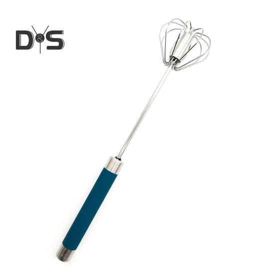 

Полуавтоматический ручной миксер из нержавеющей стали с венчиком для смешивания, взбивания яиц, соусов, теста, взбиватель для яиц Short темно-синий