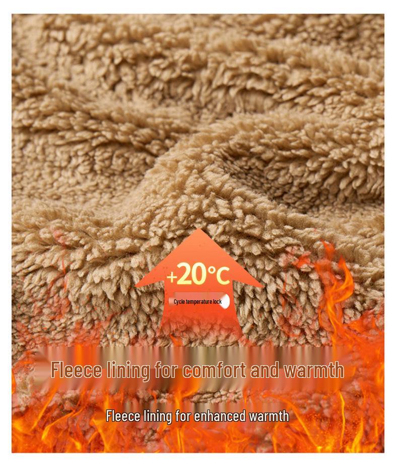 2025 Men's Stand Collar Fleece Jacket for Autumn/Winter - Solid Color, Extra Warmth, Ideal for Middle-aged and Elderly