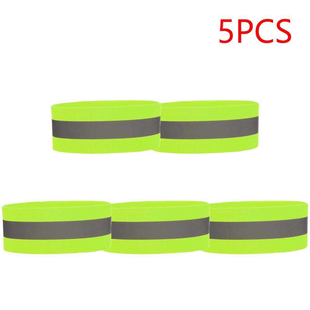 5PCS Running Reflective Arm Band for Wrist Ankle Leg Safety Reflector Tape Night Walking Cycling Led Bracelet Strap High Visibil