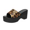 Fashion 2025 High Quality Ladies Shoes Open Toe Women's Slippers Fashion Leopard Print Casual Outdoor Summer Plus Size Platform Slippers