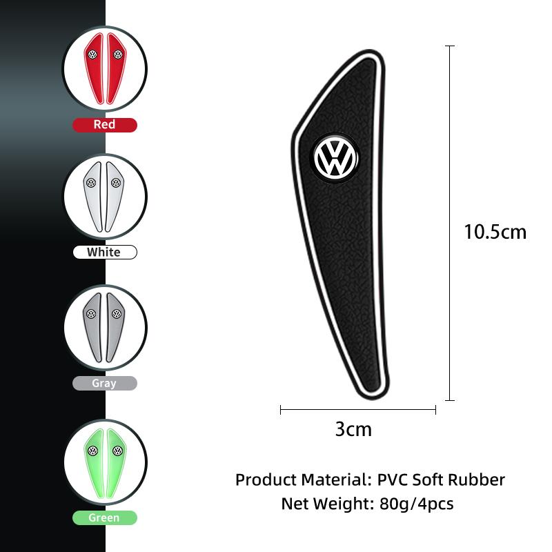 4Pcs PVC Soft Rubber Blade Shaped Auto Car Door Corner Anti-collision Sticker For VW Tiguan CC Jetta Polo Golf Passat Zt1
