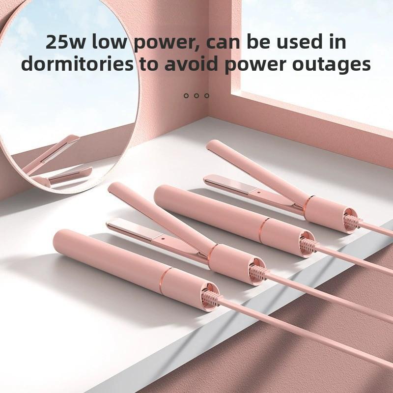 Mini Portable 2-in-1 Hair Straightener and Curler for Travel Home Use